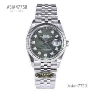 Datejust 36 126334 Olive Green Dial with Diamond Marker on Jubilee Bracelet