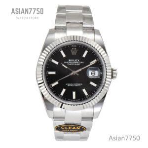 Datejust 41 126334 Clean Factory Bright Black Dial Stick Markers on Oyster Bracelet