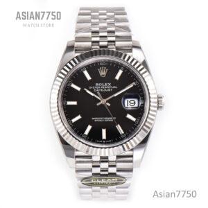Datejust 41 Black Dial Stick Markers in Steel Clean Factory