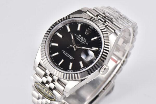 Datejust 41 Black Dial Stick Markers in Steel Clean Factory - Image 3