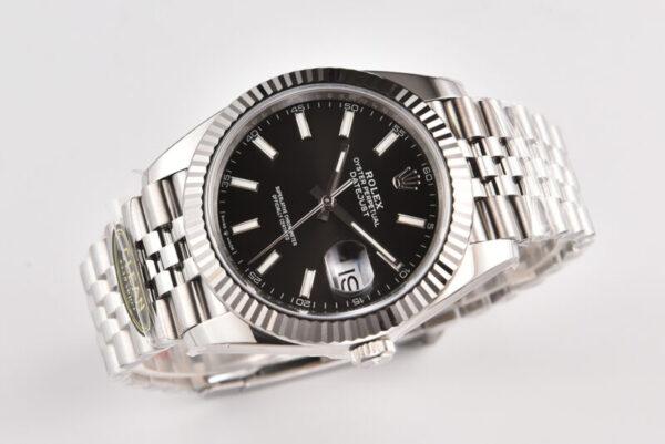 Datejust 41 Black Dial Stick Markers in Steel Clean Factory - Image 5