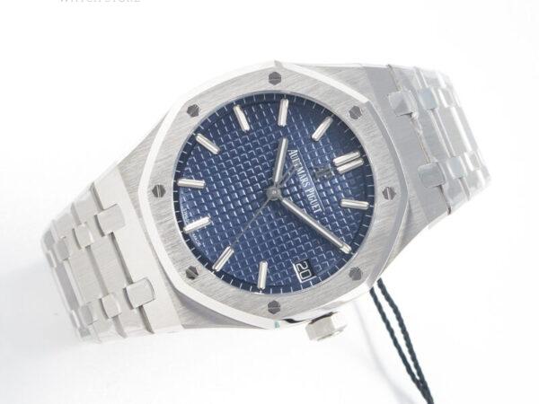 Royal Oak 41mm 15500 SS ZF 1:1 Best Edition Blue Textured Dial on SS Bracelet SA4302 Super Clone V3 - Image 7