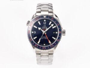 Planet Ocean 600M Co-Axial GMT 43.5mm VSF 1:1 Best Edition Blue Dial Blue Ceramic Bezel on SS Bracelet A8605 Super Clone
