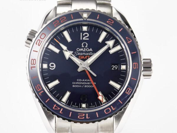 Planet Ocean 600M Co-Axial GMT 43.5mm VSF 1:1 Best Edition Blue Dial Blue Ceramic Bezel on SS Bracelet A8605 Super Clone - Image 4