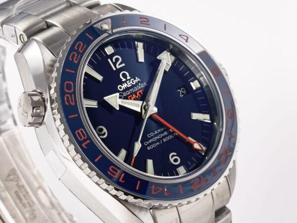 Planet Ocean 600M Co-Axial GMT 43.5mm VSF 1:1 Best Edition Blue Dial Blue Ceramic Bezel on SS Bracelet A8605 Super Clone - Image 5