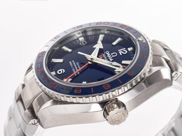 Planet Ocean 600M Co-Axial GMT 43.5mm VSF 1:1 Best Edition Blue Dial Blue Ceramic Bezel on SS Bracelet A8605 Super Clone - Image 11