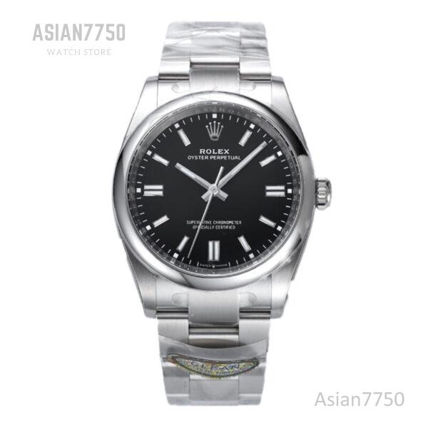 Clean Factory Rolex Oyster Perpetual 36mm Bright Black Dial 124300