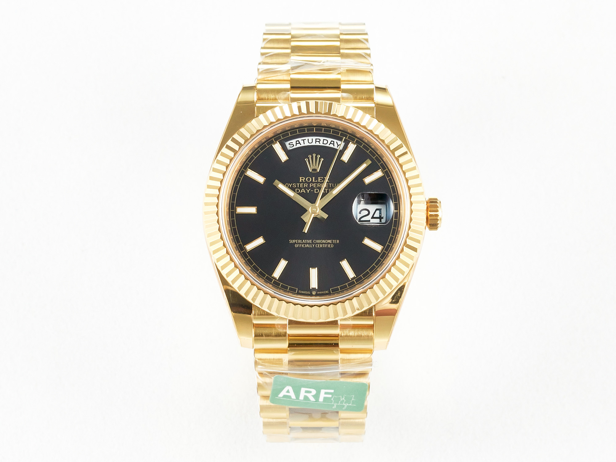 Day Date 36MM 228238 ARF 904L Steel Black Stick Dial on President Bracelet VR3255