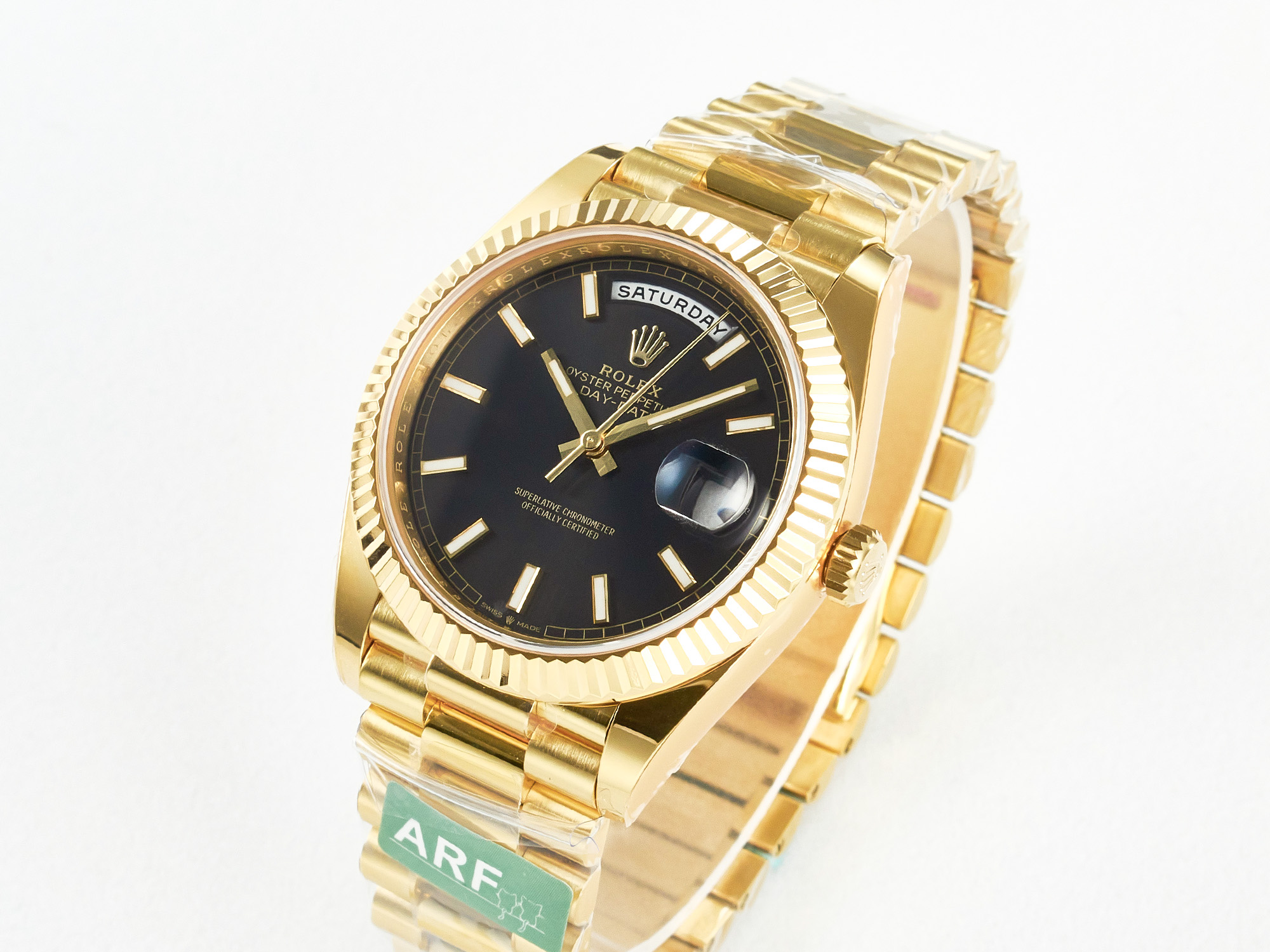 Day Date 36MM 228238 ARF 904L Steel Black Stick Dial on President Bracelet VR3255 - Image 2