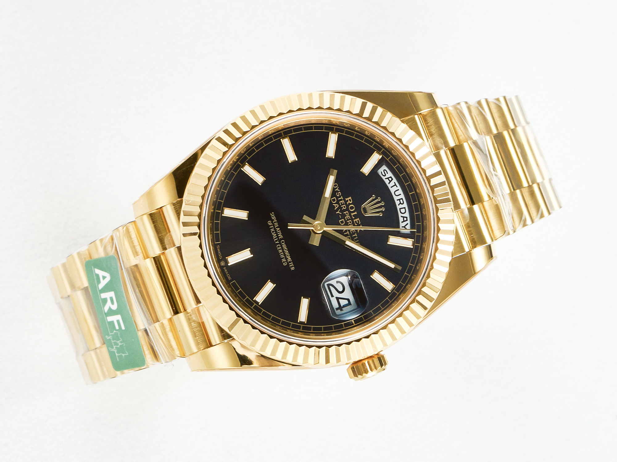 Day Date 36MM 228238 ARF 904L Steel Black Stick Dial on President Bracelet VR3255 - Image 3