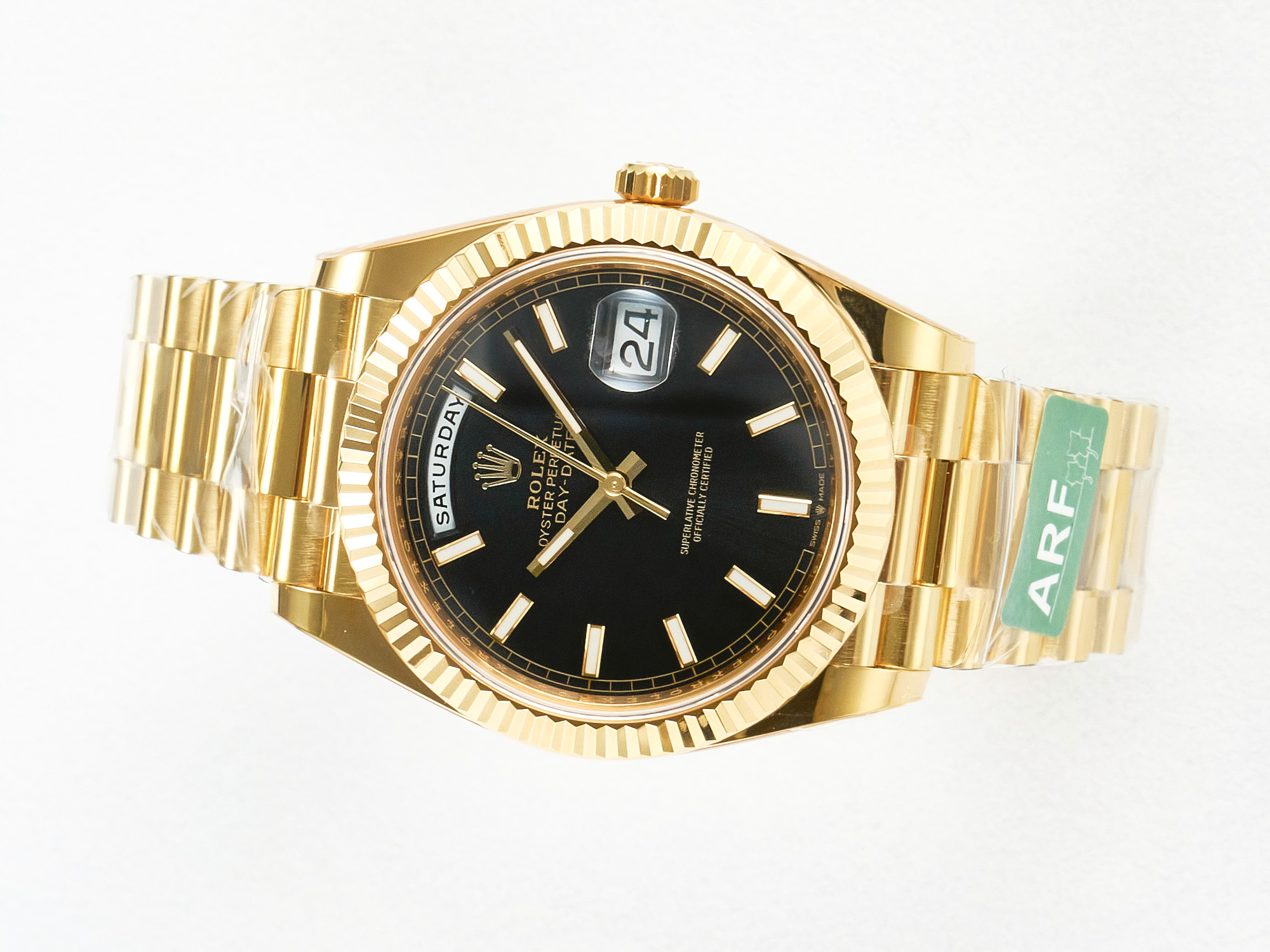 Day Date 36MM 228238 ARF 904L Steel Black Stick Dial on President Bracelet VR3255 - Image 4