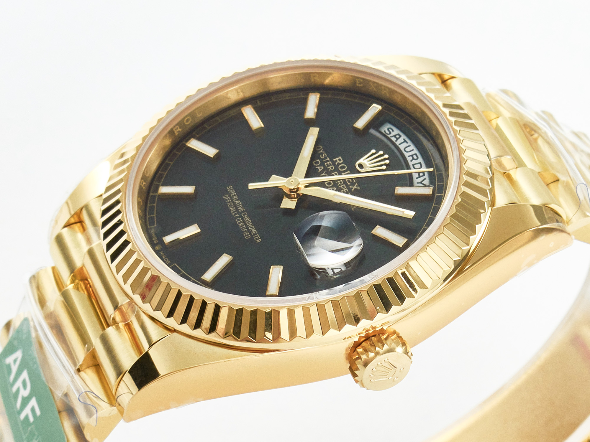Day Date 36MM 228238 ARF 904L Steel Black Stick Dial on President Bracelet VR3255 - Image 7