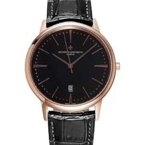 Patrimony Black Dial in Pink Gold Ref: 85180