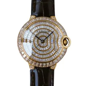 Ballon Bleu de Cartier 42mm esfera pavé de diamantes en oro amarillo
