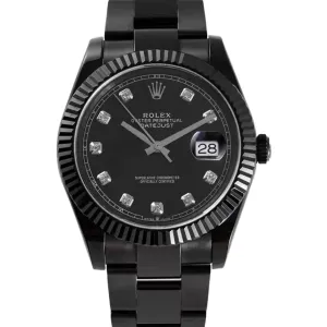 Datejust 41 Black Dial with Diamond Markers in PVD Black