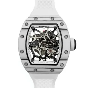 RM 035-02 Black Toro Americas en carbone NTPT sur bracelet en caoutchouc blanc
