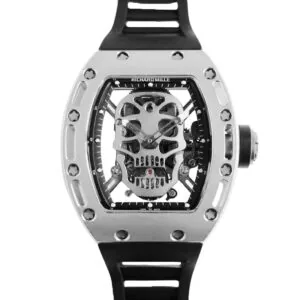 RM 052-01 Tourbillon Skull in Titan am schwarzen Kautschukarmband