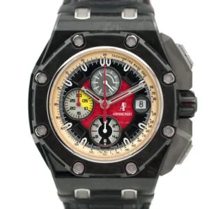 Royal Oak Offshore 26290IO 44mm céramique JF cadran noir/rouge sur bracelet en cuir noir A3126