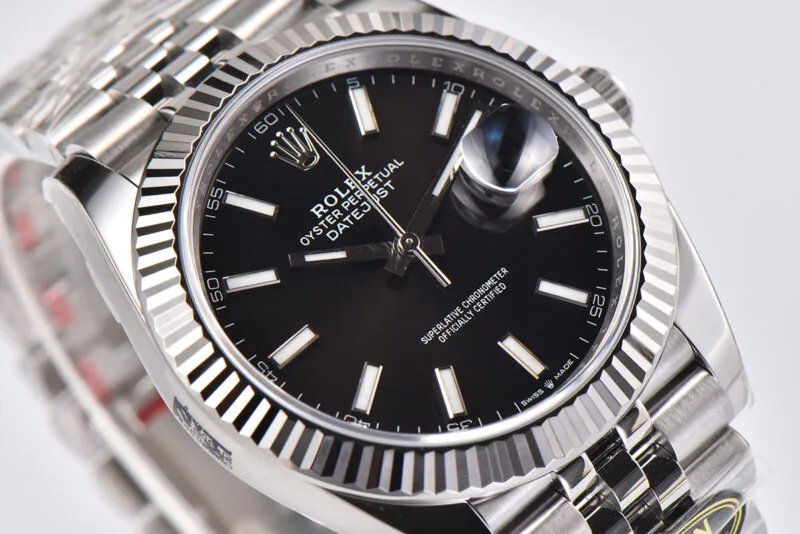 Datejust 41 quadrante nero con indici a bastone in acciaio Clean Factory - immagine 6