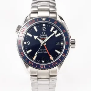 Planet Ocean 600M Co-Axial GMT 43.5mm VSF 1:1 Best Edition Blue Dial Blue Ceramic Bezel on SS Bracelet A8605 Super Clone
