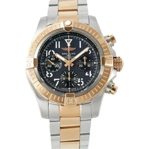 Avenger B01 Chronograph 45 Black Dial in Steel/Rose Gold on Bracelet
